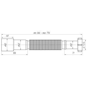 Гибкая труба Ани 1 1/4"*40/50