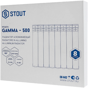 Радиатор алюминиевый Stout GAMMA 500 х 97 8 секций