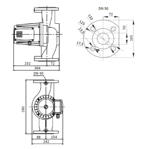 Насос циркуляционный Shinhoo BASIC 50-12F, фланцевый 220В