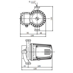 Насос циркуляционный Shinhoo BASIC S 25-6S 130 с гайками