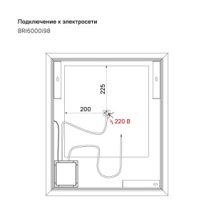 Зеркало с подсветкой и термообогревом, 60 см, Iddis Brick