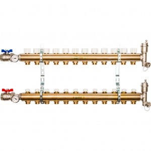 Распределительный коллектор из латуни без расходомеров 12 вых. STOUT