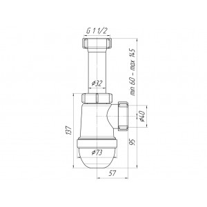 Сифон Ани 1 1/2"* 40 без выпуска